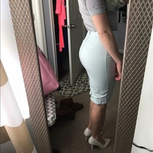 Tiffany blue pencil skirt